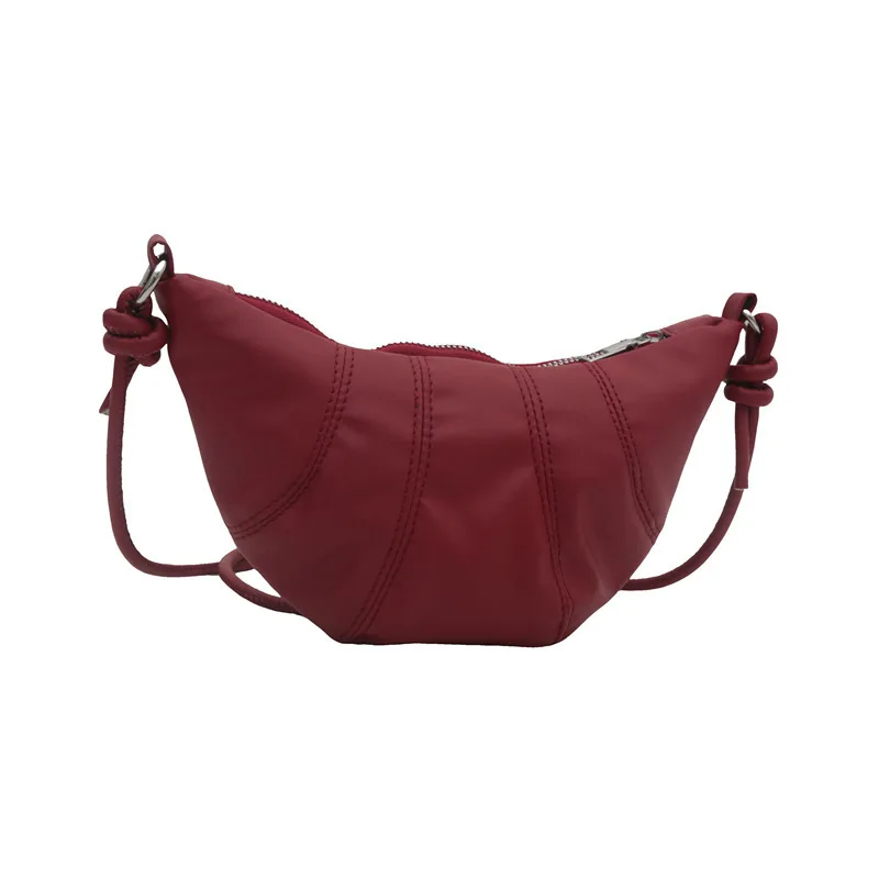 Bolso de hombro de media luna para mujer, bandolera multifuncional de gran capacidad, portátil, con textura a la moda, novedad de 2024