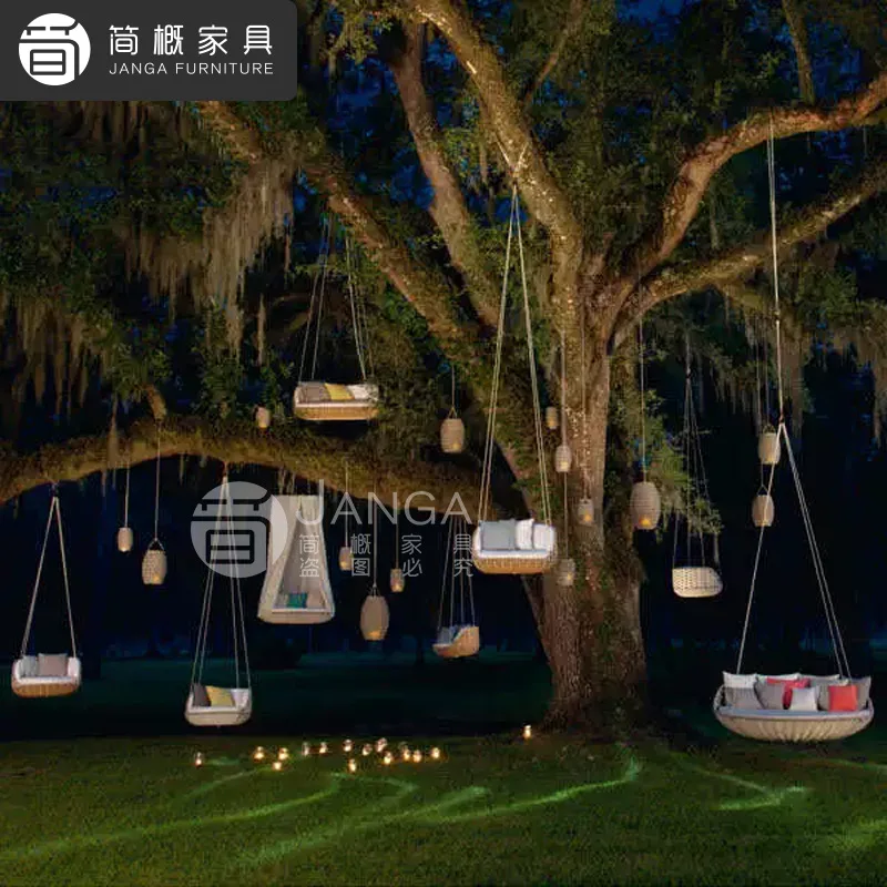 Villa Balcony Rocking Chair Terrace Hanging Rattan Hanging Basket Internet celebrity Homestay Bird's Nest Bed 6