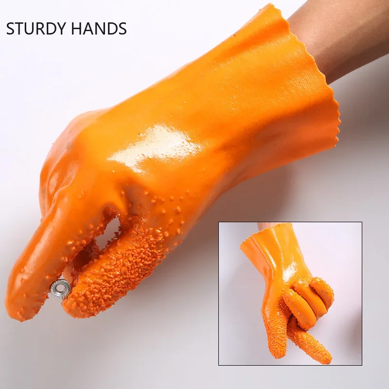 Home Fish-killing Rubber Gloves Waterproof Labor Insurance Gloves Thickened Particles Non-slip Work Gloves Protective Gloves