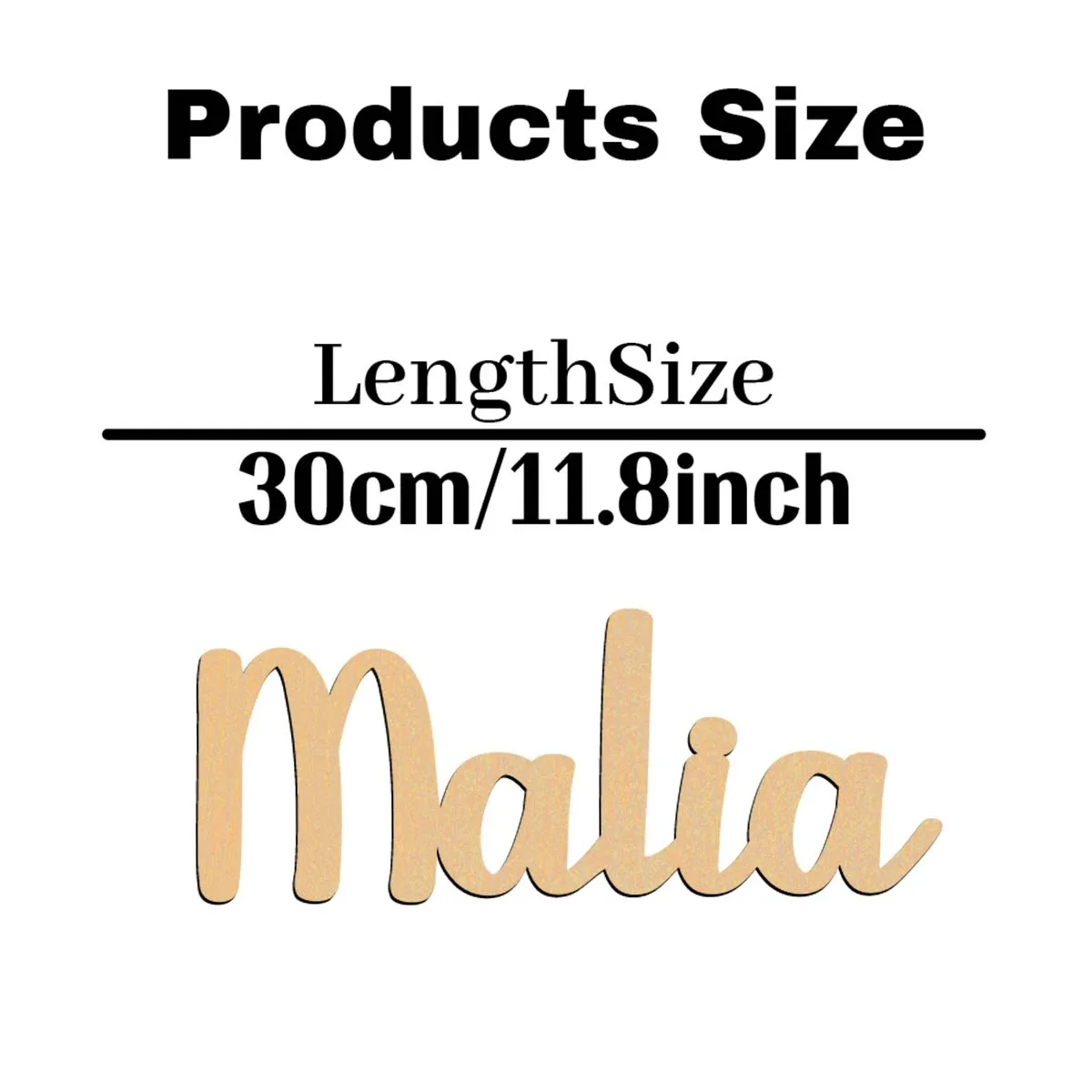 1PC Rustic Malia example Customized Name Wooden Decor Wood Material Laser-Cut Sign Vertical Orientation Door Hanging Decor