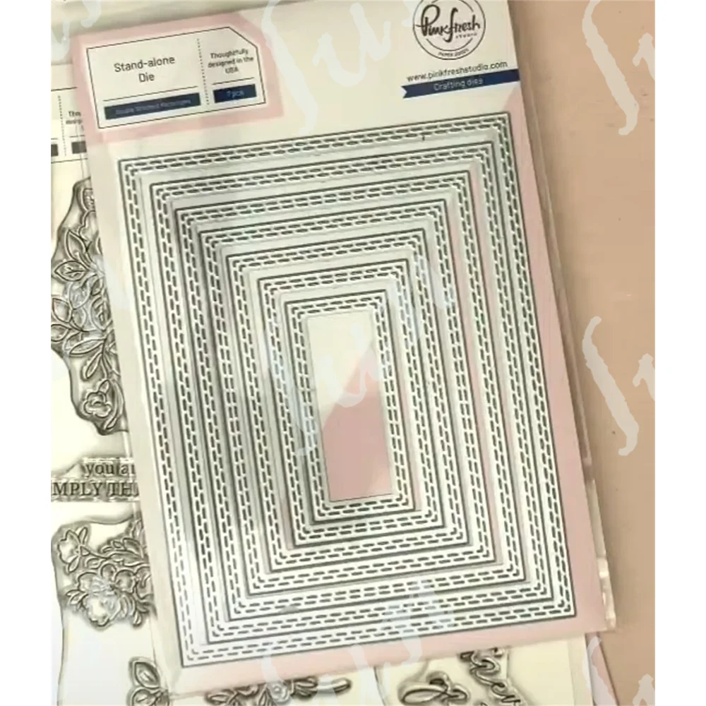 Grundlegende doppelt genähte Rechtecke Stanzformen Scrapbooking DIY Album Papier Karte Prägung Handwerk liefert Tagebuch Dekor