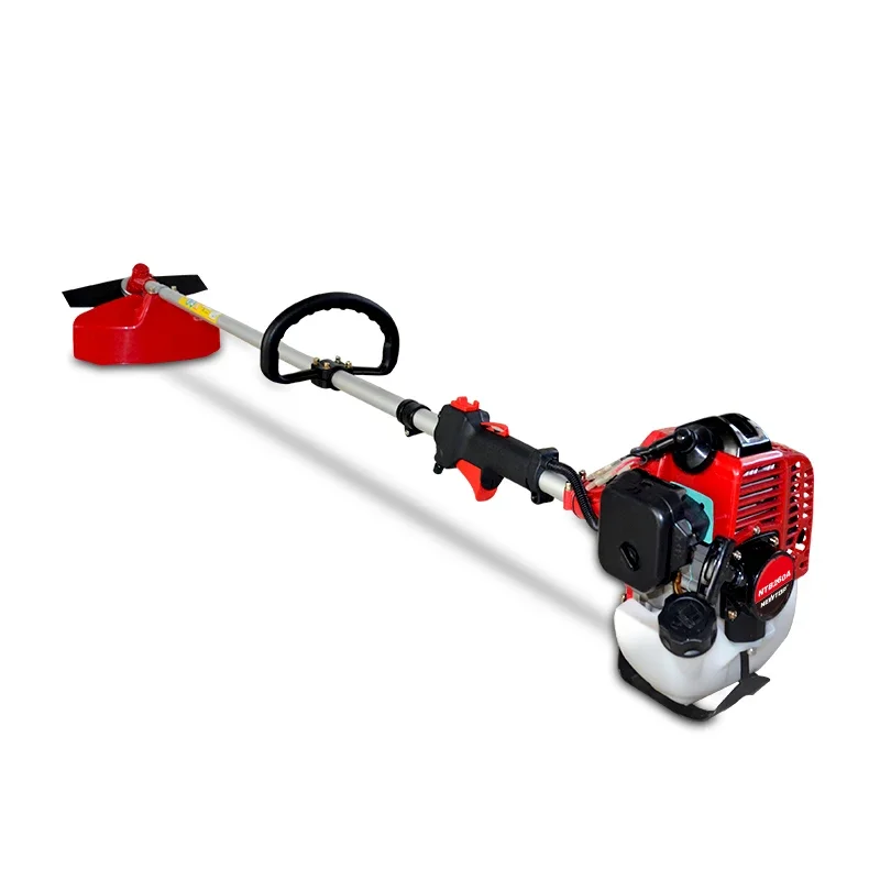 NEWTOP 26cc 2 Cycle 2-in-1 Gas Full Crank Straight Shaft Grass Trimmer with Brush Cutter Blade