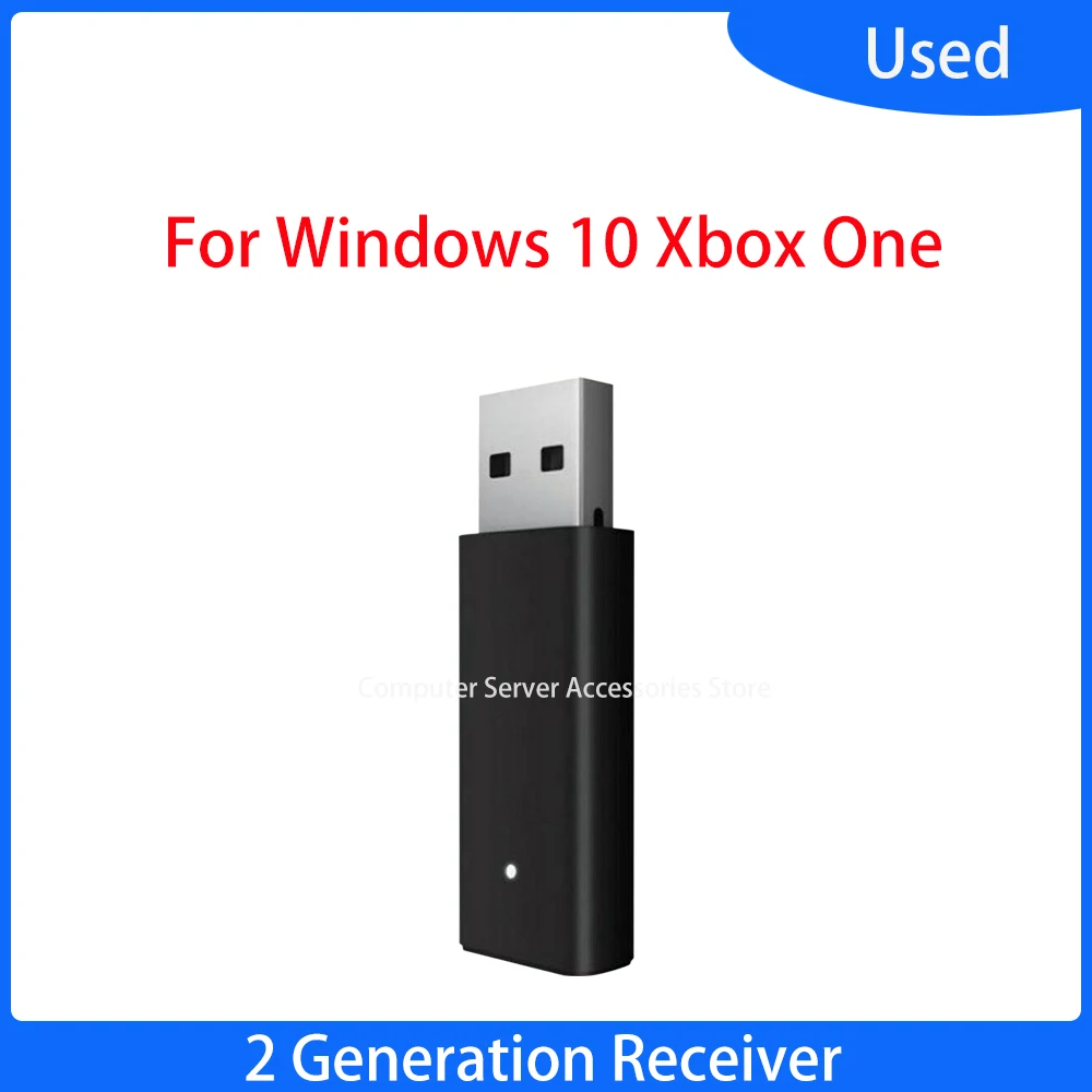 

USB беспроводной приемник, адаптер для Windows 10 Xbox One, игровой контроллер, приемник 2-го поколения, беспроводной адаптивный приемник, черный