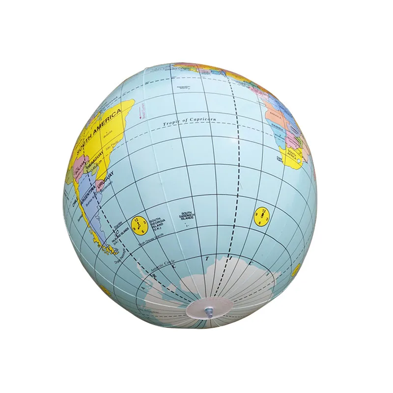 Balão inflável de 90cm, adereço de ensino, versão em inglês, bola de mapa inflável, iluminação de geografia infantil, brinquedo infantil