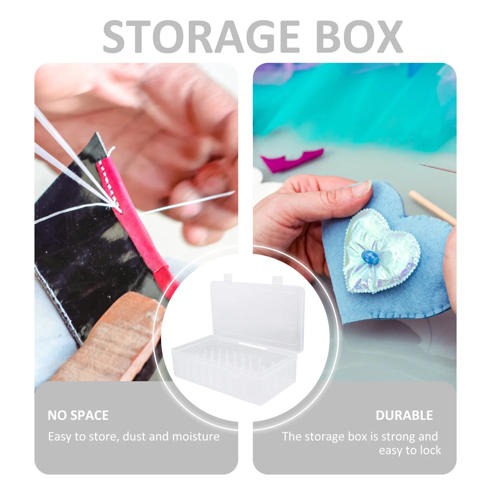 

2pcs 42 Slots Clear Sewing Thread Storage Boxes Clamshell Lock Dustproof Organizer For Spools Sewing Thread Holders Craft