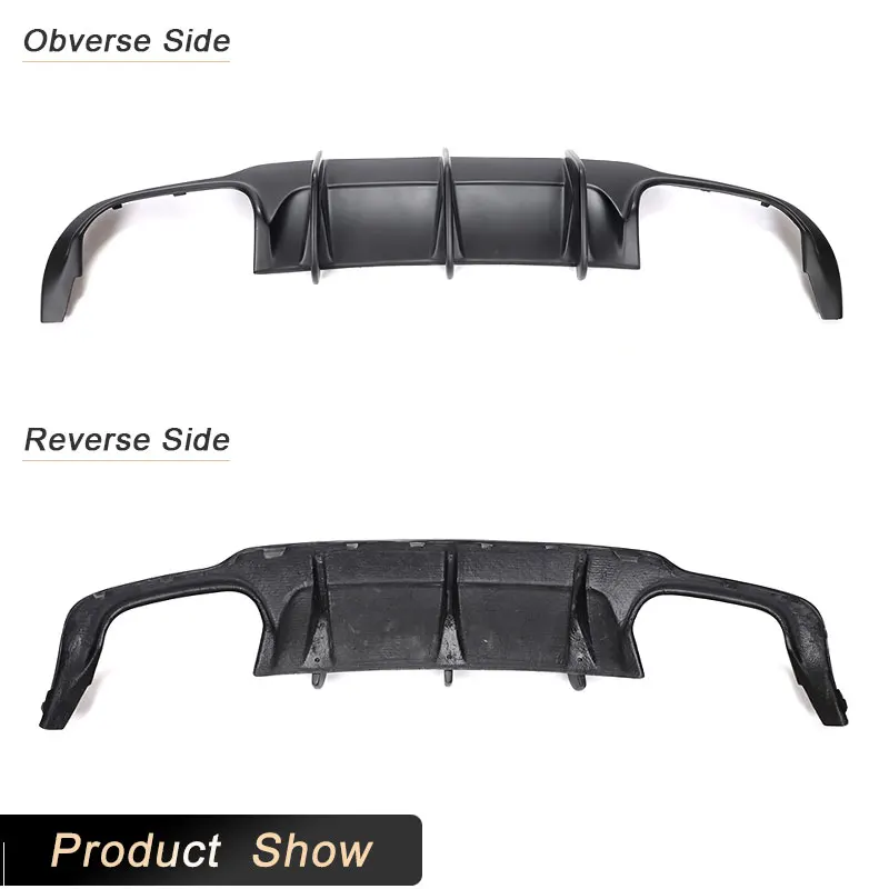 For W204 Rear Bumper Diffuser Lip Spoiler for Mercedes Benz W204 C63 AMG C300 Sport 2012-2014 Car Rear Apron Lip FRP Matte Black