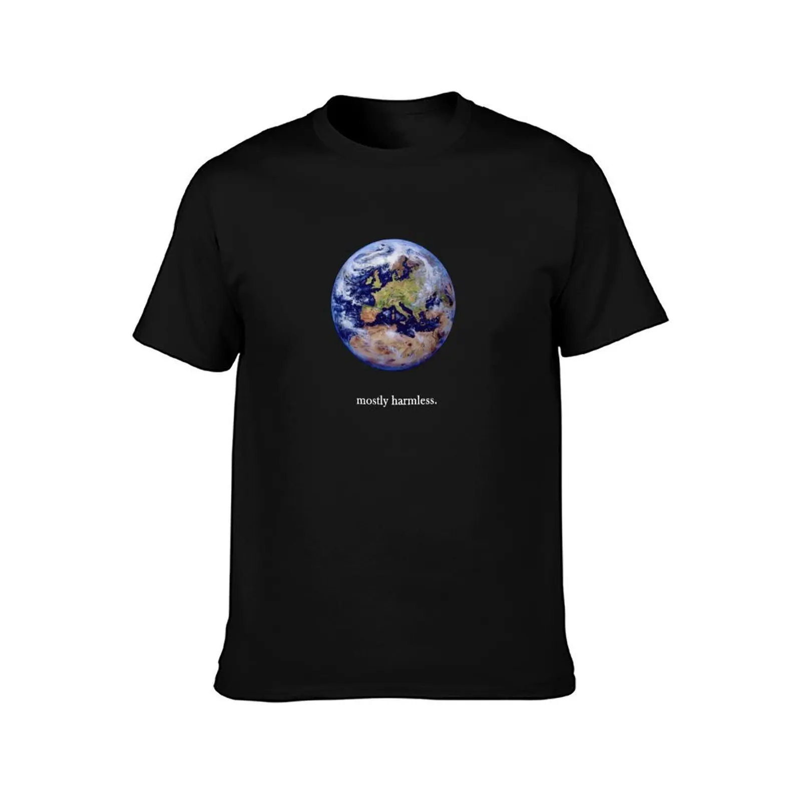 Earth: mostly harmless T-Shirt, Summer Casual Cotton Tee, Oversized Streetwear Tops, Vintage Graphic Print, Unisex Men Women