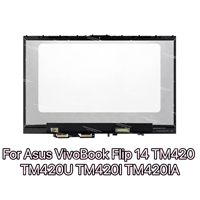 14.0 LCD for For Asus VivoBook Flip 14 TM420 TM420U TM420I TM420IA Touch Digitizer LCD Display Screen Assembly Without Frame New