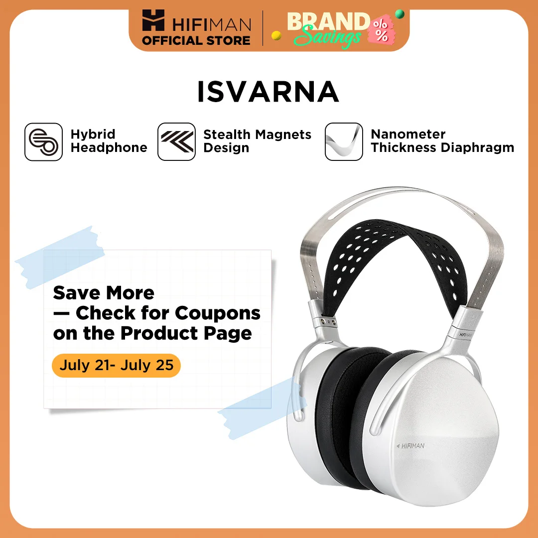 HIFIMAN ISVARNA Планарные магнитные и динамические гибридные наушники со стелс-магнитами и диафрагмой нанометра толщины