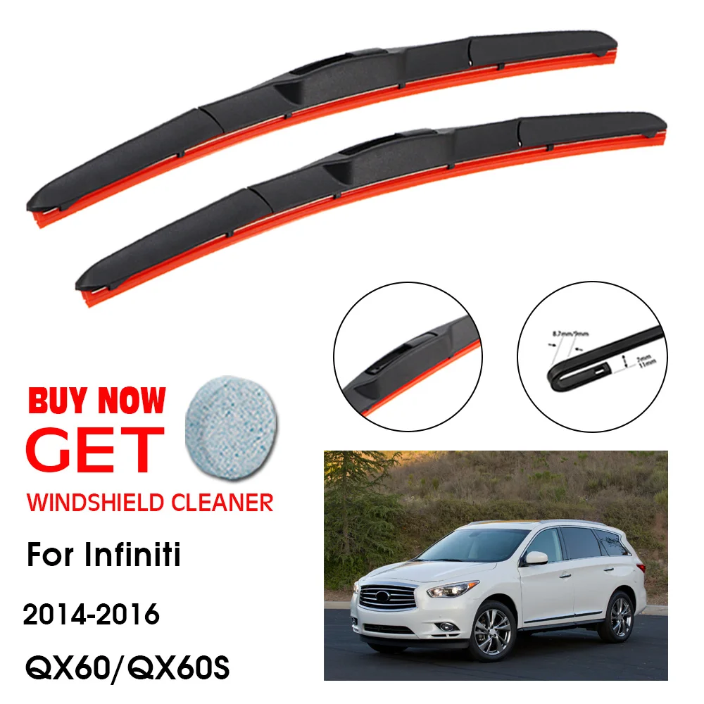 

Car Wiper For Infiniti QX60/QX60S 26"+17" 2014-2016 Front Window Washer Windscreen Windshield Silica Gel Wiper Blades Accessorie