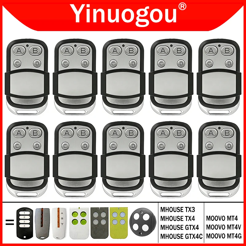 

MHOUSE GTX4 TX3 TX4 GTX4C Garage Door Remote Control 433.92MHz MOOVO MT4 MT4V MT4G Gate Remote Control Garage Door Opener