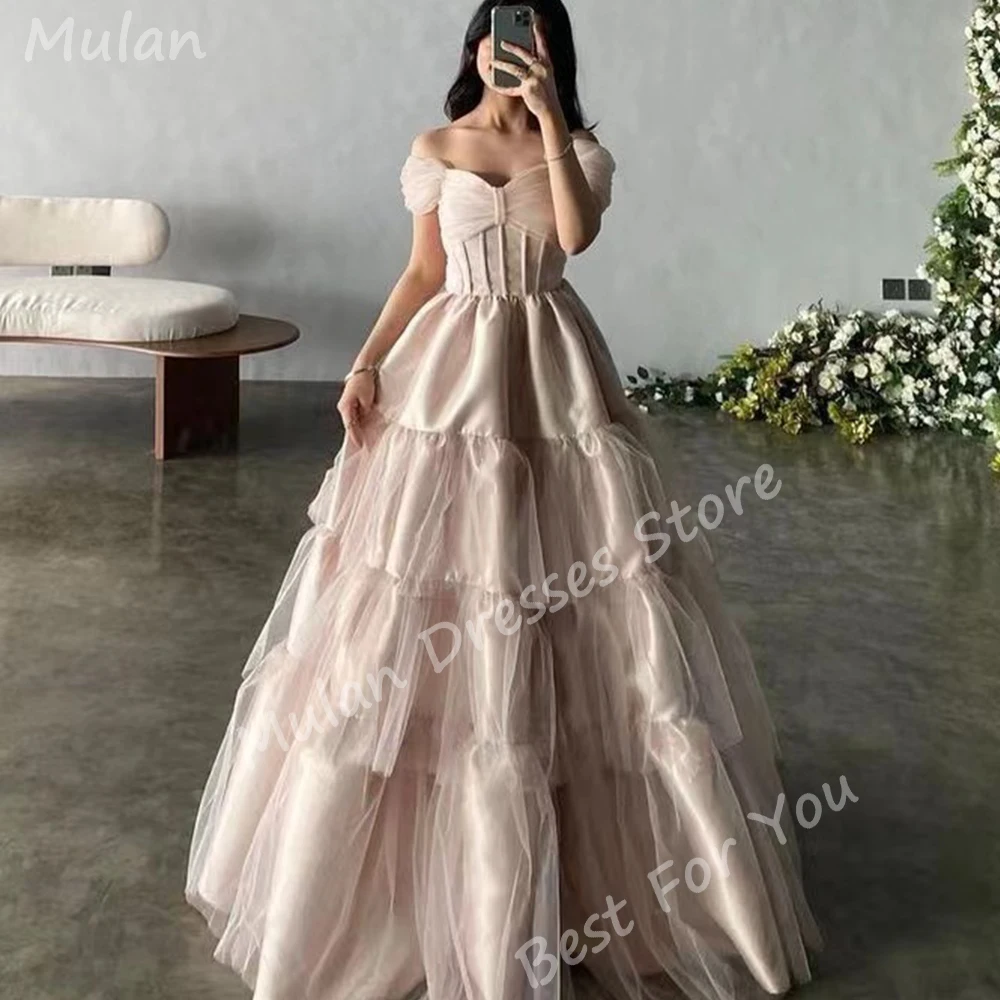 Elegant Long Evening Dresses for Women Off the Shoulder Floor-Length Special Events Prom Party Dress Wedding Gala Maxi 2024