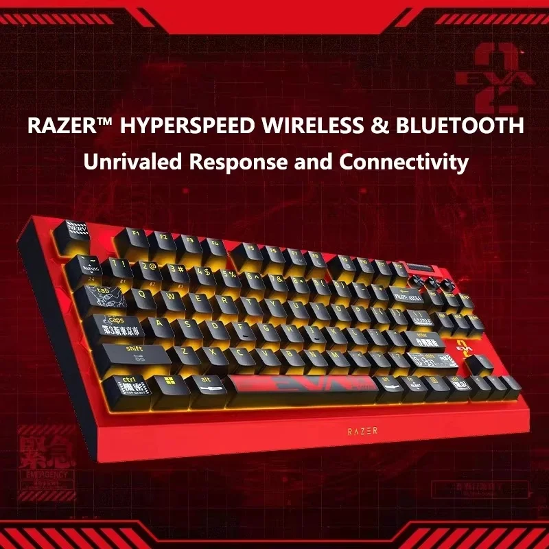 NEW Razer Evangelion EVA Unit-02 Wireless Mechanical Gaming Keyboard Hot-Swappable RGB Red Metal Panel PC
