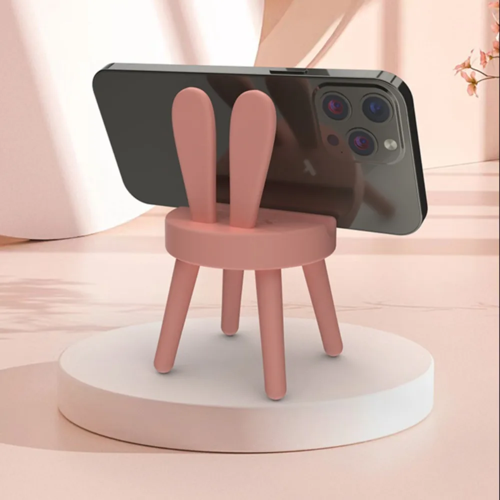 

Стул-кролик, креативный стул, подставка для мобильного телефона, мини-портативная ленивая подставка для мобильного телефона, милый многоугольный стул, держатель для телефона, настольный