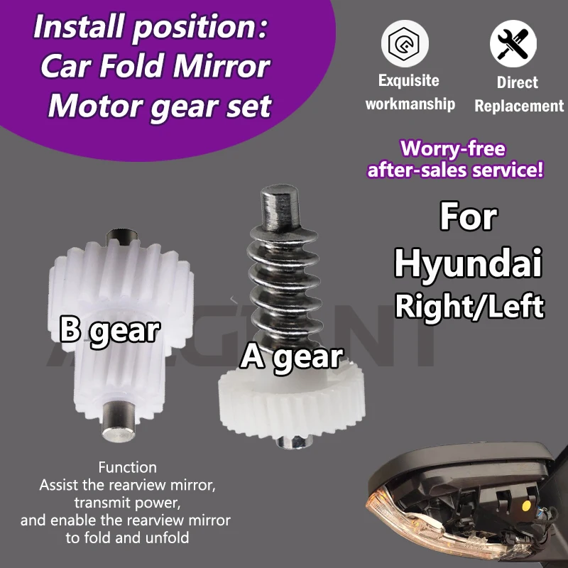 

For Hyundai Elantra MK6/MK7/Sedan/GT /Grand Santa Fe XL/MK3 Car 30/19T gear unit of R L Folding mirror of reversing lenses