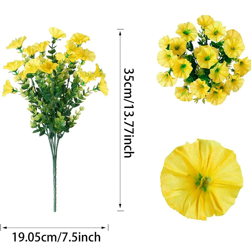 1/4 Stück künstliche Blumen, 35 cm, Eukalyptus-Kunstpflanzenstrauß für Zuhause, Raumdekoration, Veranda, Garten, Hochzeitsdekoration, Blumenkorb – Detail 14
