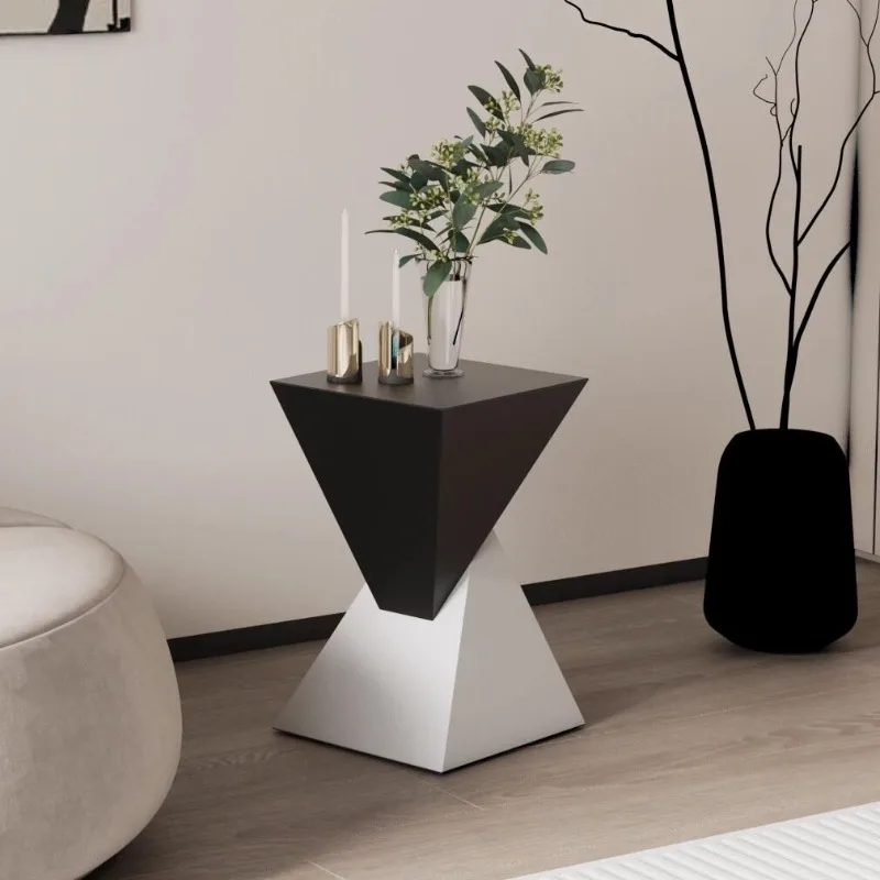 Light luxury living room home coffee table, simple square bedroom bedside table next to modern sofa