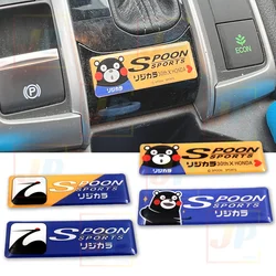 SPOON SPORTS Car Trucks Gear Shift Knob Manual Panel Sticker Decal Gear Panel Badge Interior Accessories Trim