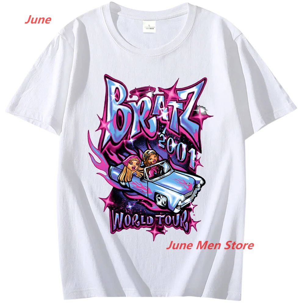 New Bratz T Shirts Men And Women Oversized T-shirt Aesthetic Harajuku Y2k Tops Men Streetwear Cotton Short Sleeve Tshirt