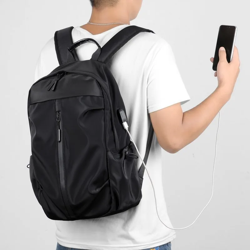 Mochila de gran capacidad para ordenador portátil de negocios, mochila de PU para escuela secundaria, bolsa de ordenador de doble espalda para exteriores, ocio, viaje para estudiantes