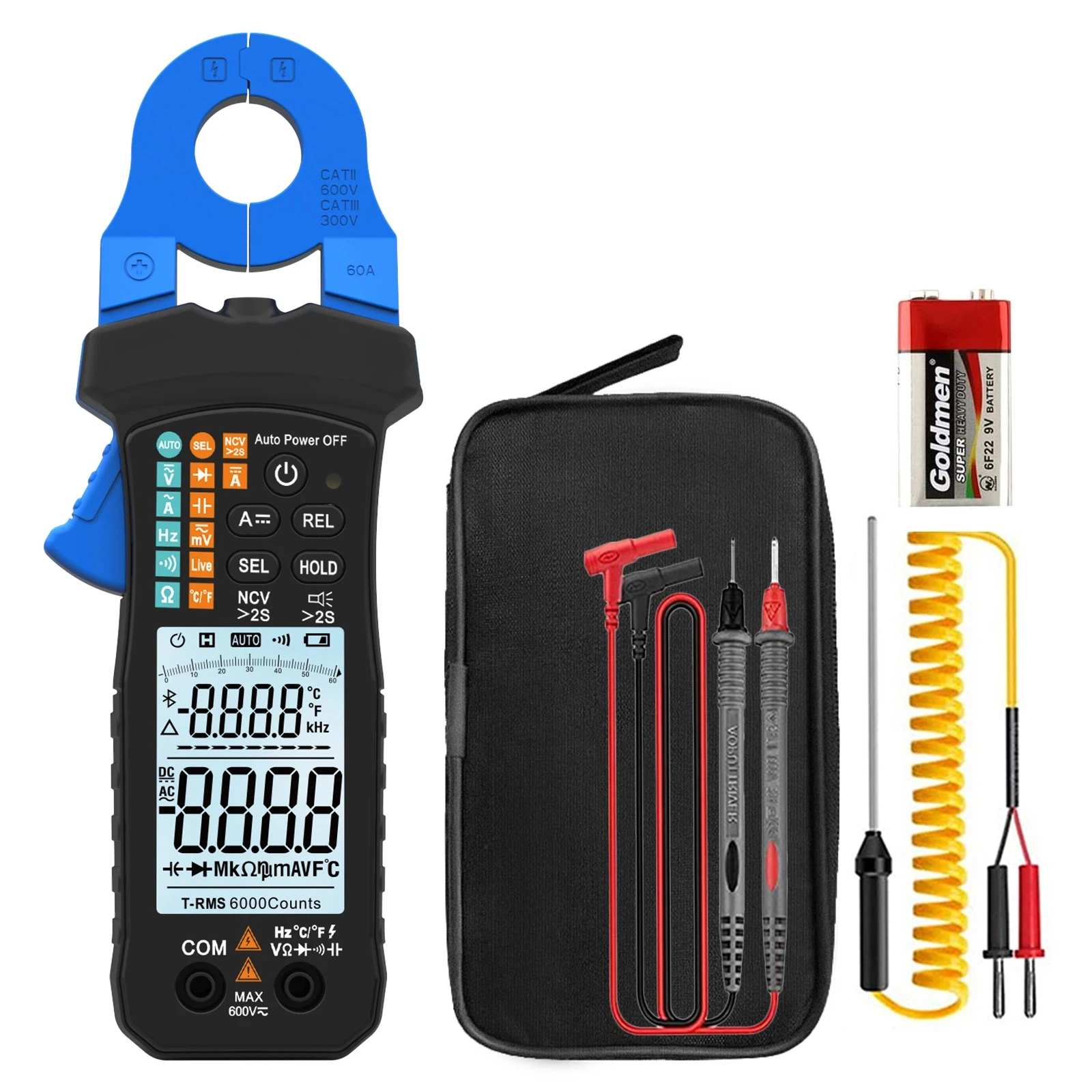 

Auto-detection + manual selection, AC/DC voltage/current/resistance/capacitance/temperature/continuity, an all-in-one meter