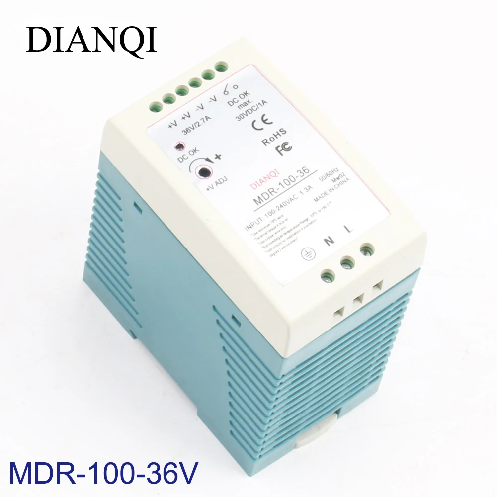 MDR-100 12V 15V 24V 36V 48V 100W Din Rail power supply ac-dc driver Transformers for LED Strip Light 110V 220V