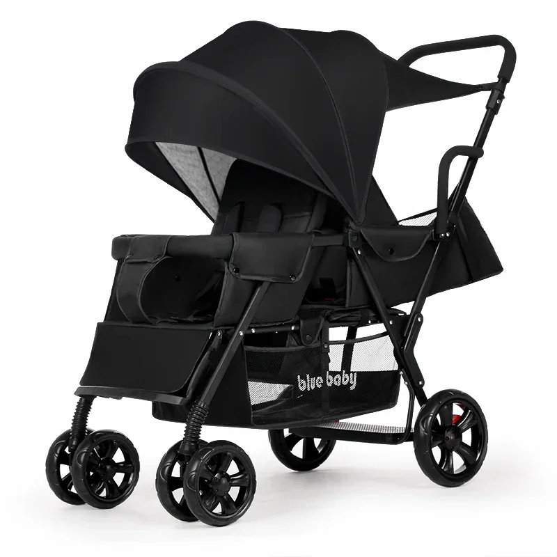 Multifunctional stroller, baby stroller with detachable front and rear seats, light folding and sitting and lying down.