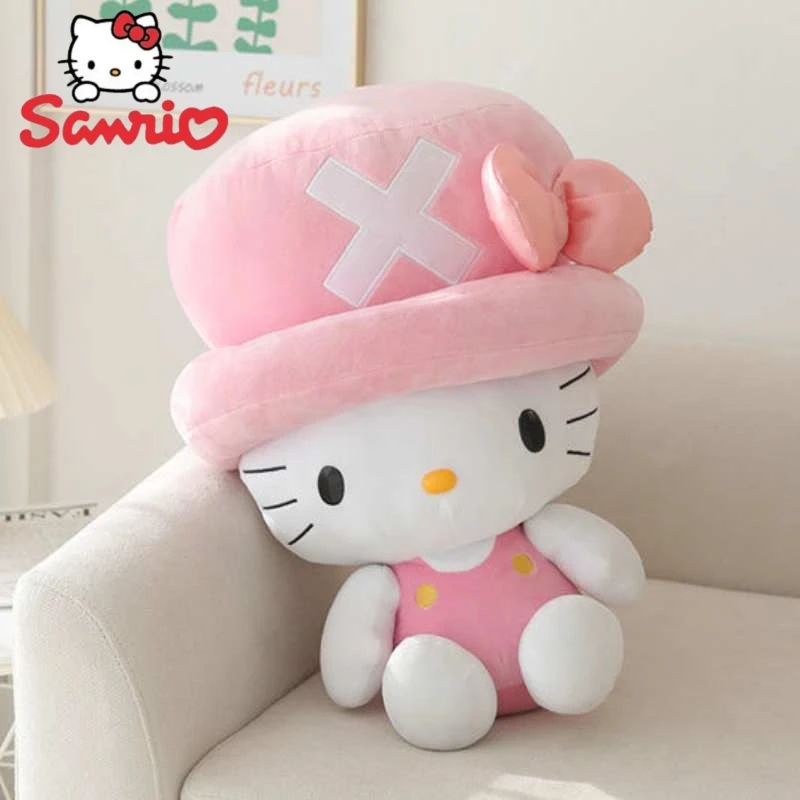 

40/45cm Sanrio Hello Kitty Cosplay Chopper Plush Toys Pillow Soft Kawaii Stuffed Plushies Anime Cartoon Doll Gift For Kid