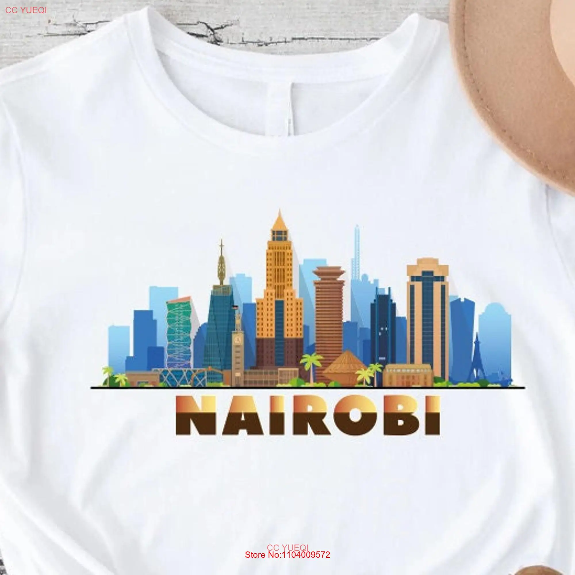 Nairobi T Shirt Kenya City Safari Starts Here Trip Vintage Silhoutte long or short sleeves