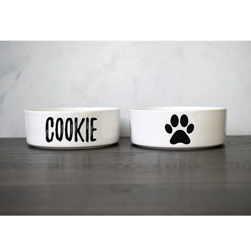 

Dog Food Bowl or Bowl Set, Ceramic Pet Bowls, Cute Heart Cat Bowl, Custom Cat and Dog Food Bowl