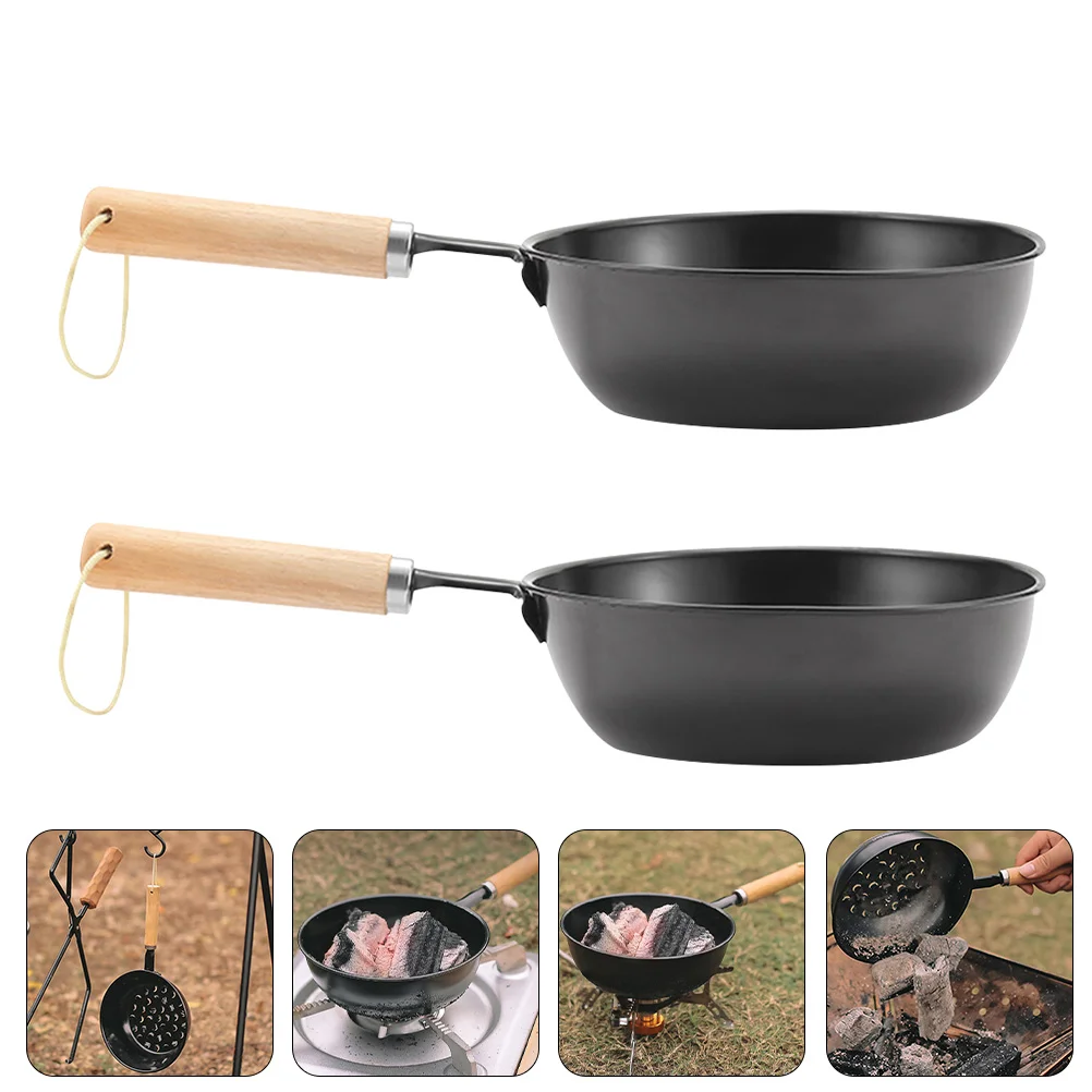 

2 Pcs Outdoor Fire Stove Barbecue Charcoal Camping Equipment Firepl Portable Grill Pot Basin Home Burner Pan