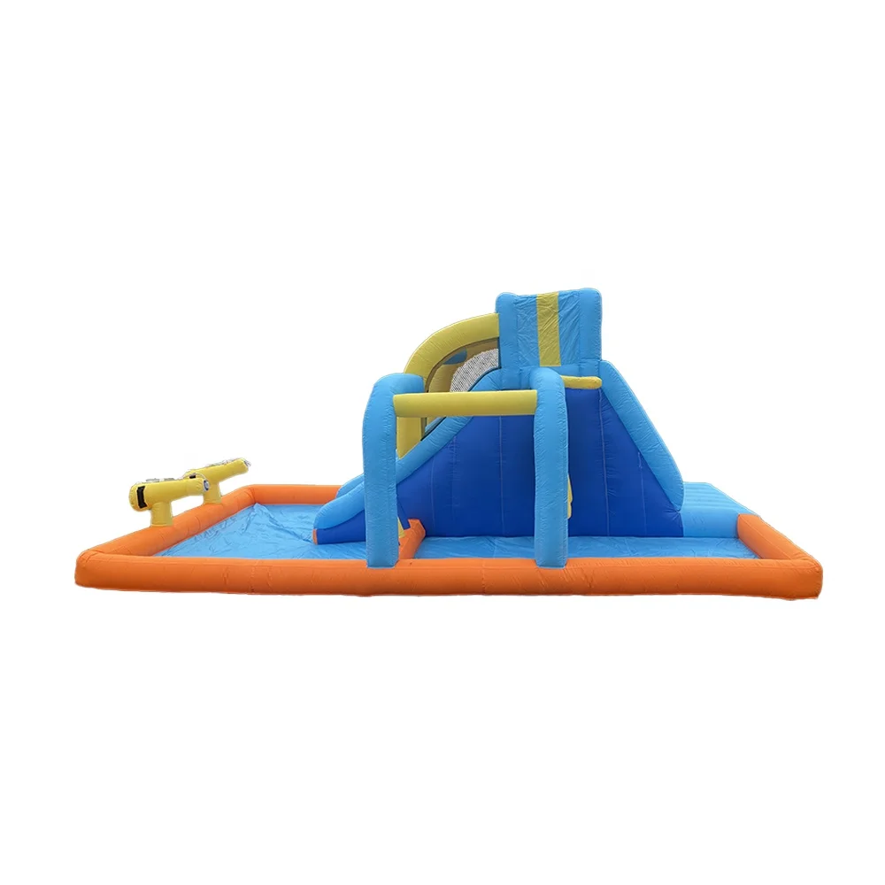 Popular double trampoline water slide sport theme toy indoor outdoor grassland park inflatable castle inflatable bounce house