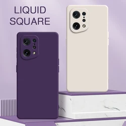 Funda cuadrada de silicona líquida para OPPO Find X2 X3 X5 Pro Neo Lite 5G, protector de cámara 360 a prueba de golpes, funda trasera suave para teléfono X5Pro