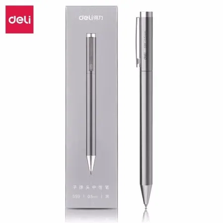 

Deli S99 Metal Sign Pen Ballpen Signing Pen 0.5MM Refill Black Ink Office School Writing Pen