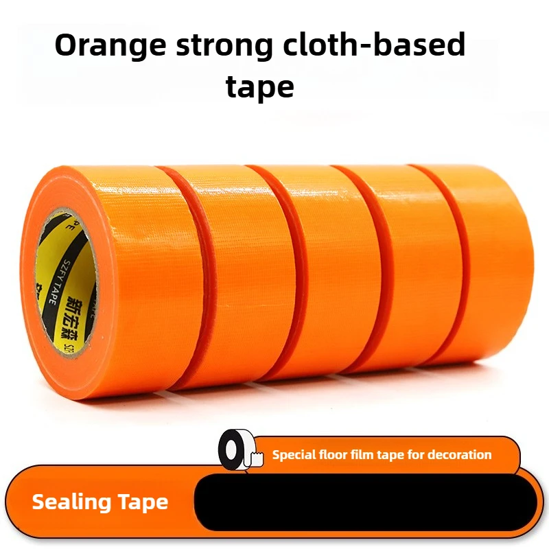 

Orange Single-sided Strong Cloth-based Tape, Easy To Tear/traceless Decoration Tile Protection Carpet Stage Pipe Sealing Tape