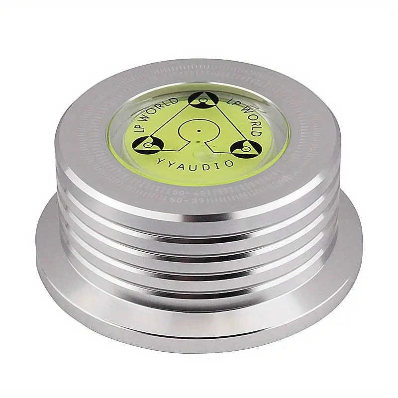 YYAUDIO Universele 50Hz LP Vinyl Platenspeler Disc Draaitafel Stabilisator met Niveau Aluminium Gewicht Klem Muziekspeler