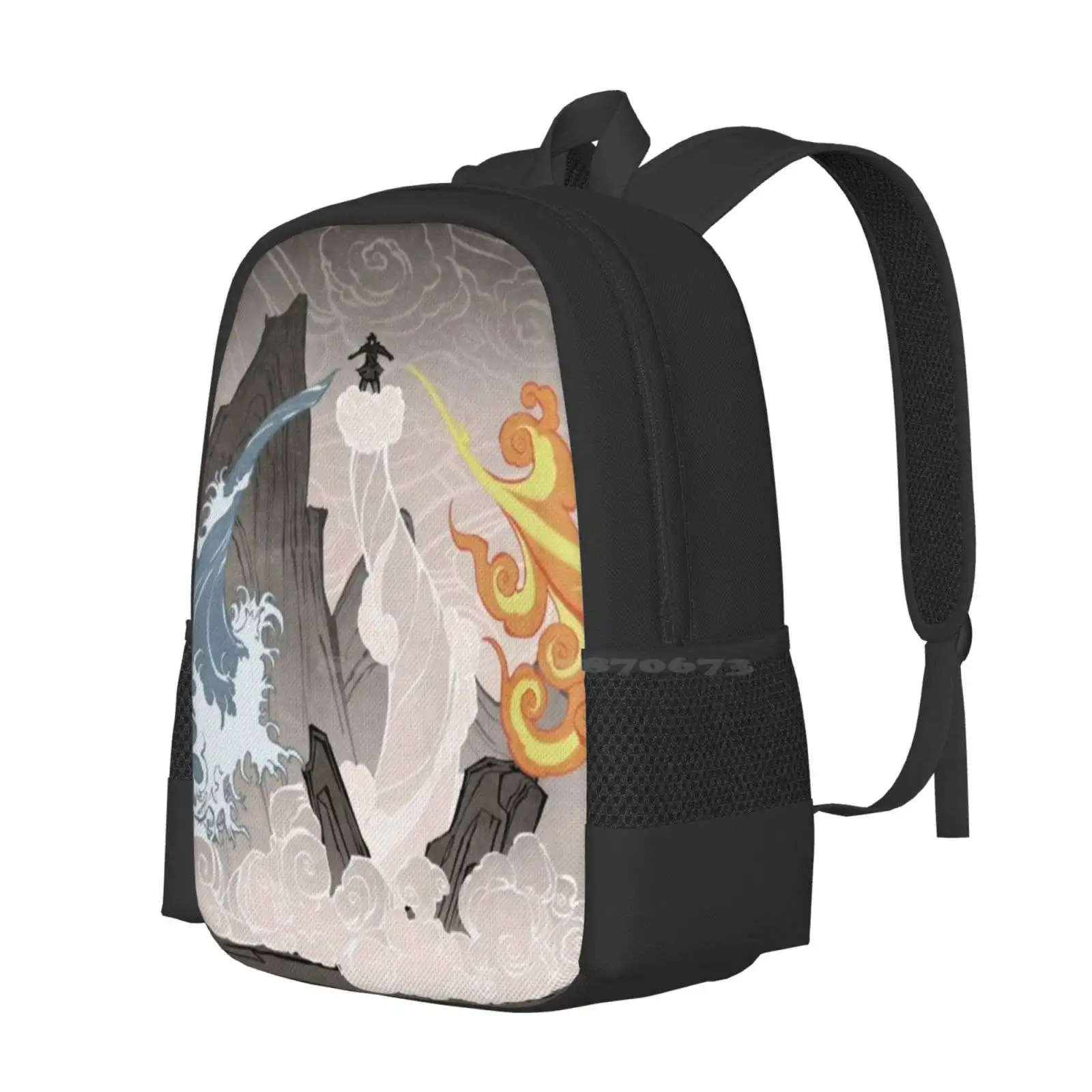 First Wan Fashion Pattern Design Travel Laptop School Backpack Bag Aang Wan The Last Airbender Mako Bolin Katara Sokka Toph