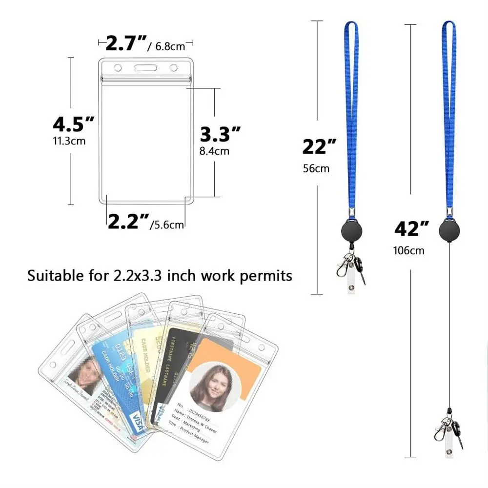 Tag ID Hanging Rope ID Lanyard Lanyard Card Holder Neck Strap Key Chain Badge Reel Retractable Badge Holder Anti-lost Lanyard