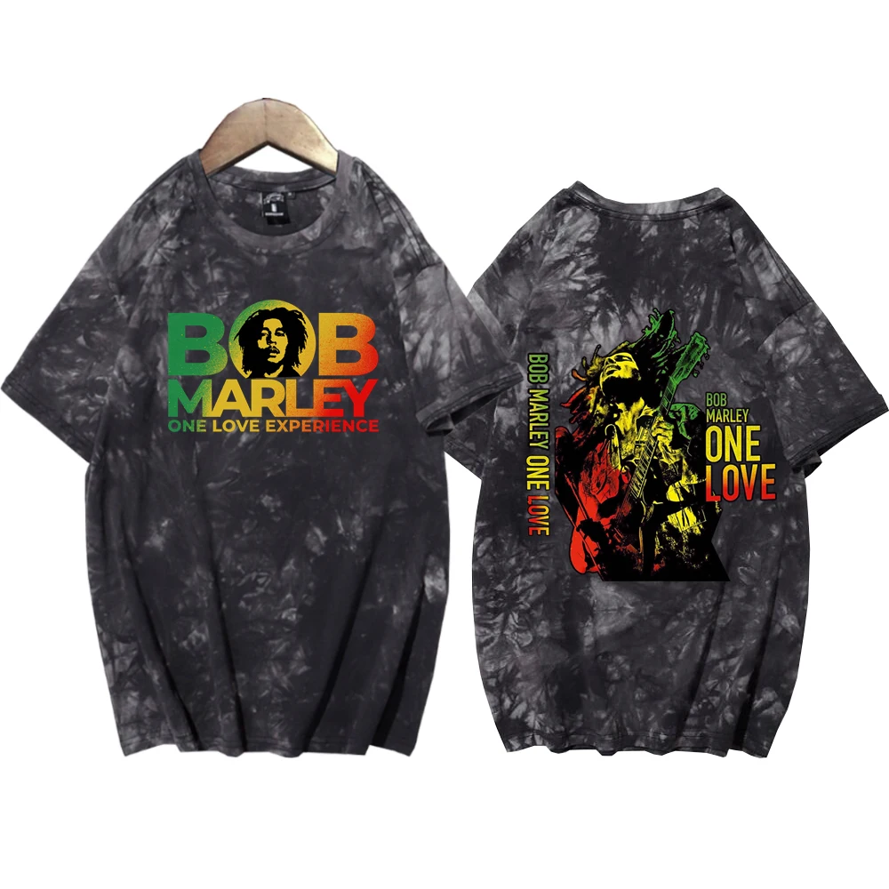 Bob Marley 2024 Tie Dye Shirts Unisex Round Neck Short Sleeve Popular Music T-Shirt