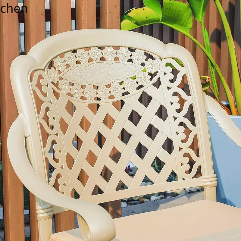 DSA Outdoor BBQ Table and Chairs Aluminum Alloy Round Table Outdoor BBQ Table and Chairs