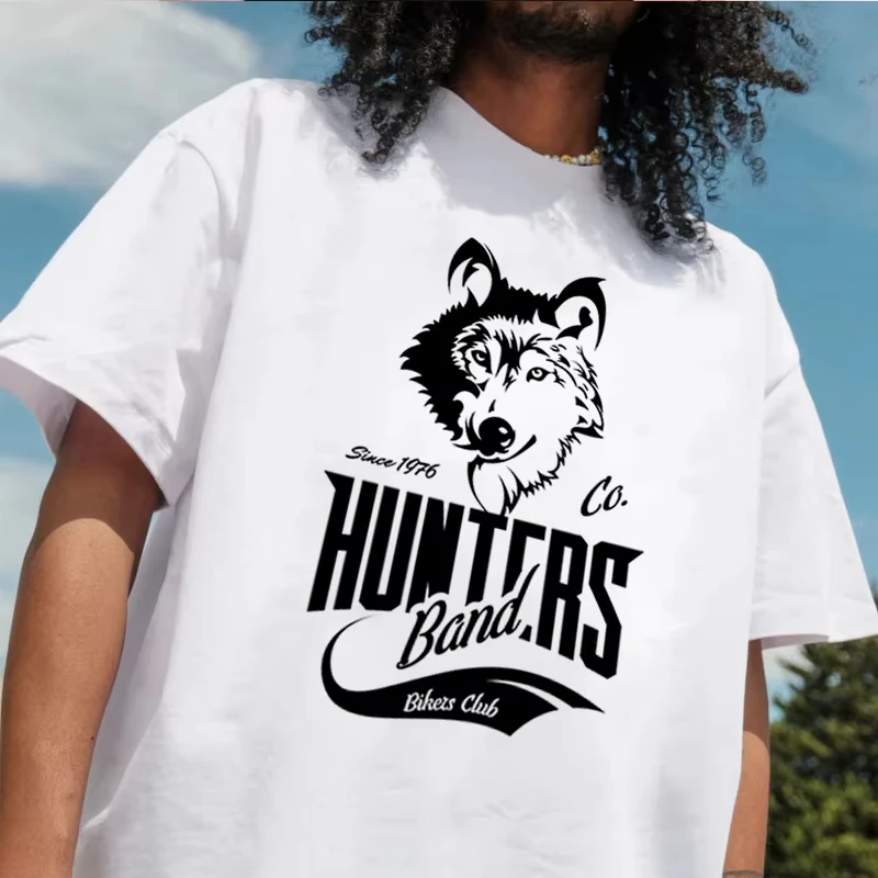 

Винтажная футболка Wolf Motors Club, 100% хлопок, футболка с круглым вырезом, модная мужская футболка с коротким рукавом, футболки с графическим рисунком