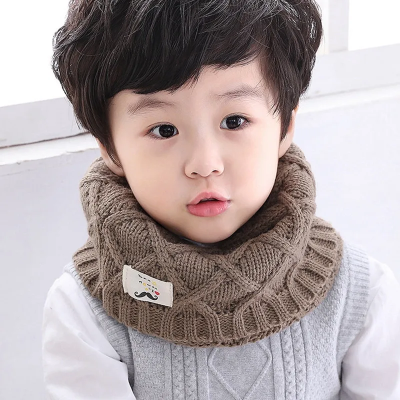 Kids Girls/Boys Winter Knitted Scarf Double Layer Chunky Neck Warmer Infinity Wrap Snoods Soft Acrylic Snow Outdoor
