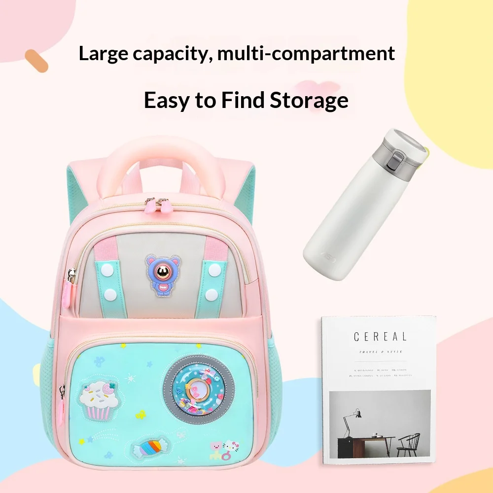 

New elementary school backpack with large capacity, fashionable and lightweight, children's backpack, elementary school backpack