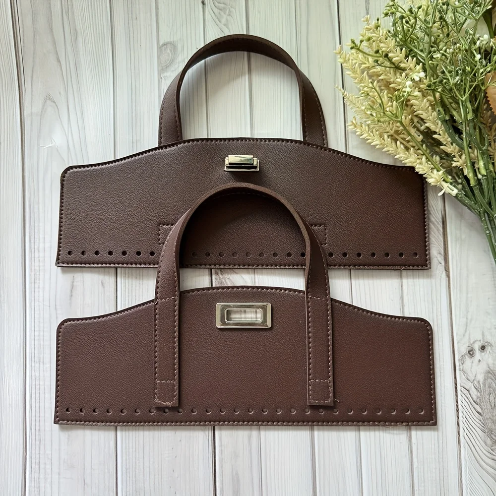 2pcs Set of Nappa Material Bag Bottoms 8*26 with Hand Handles, DIY Wallet Making,crochet bag