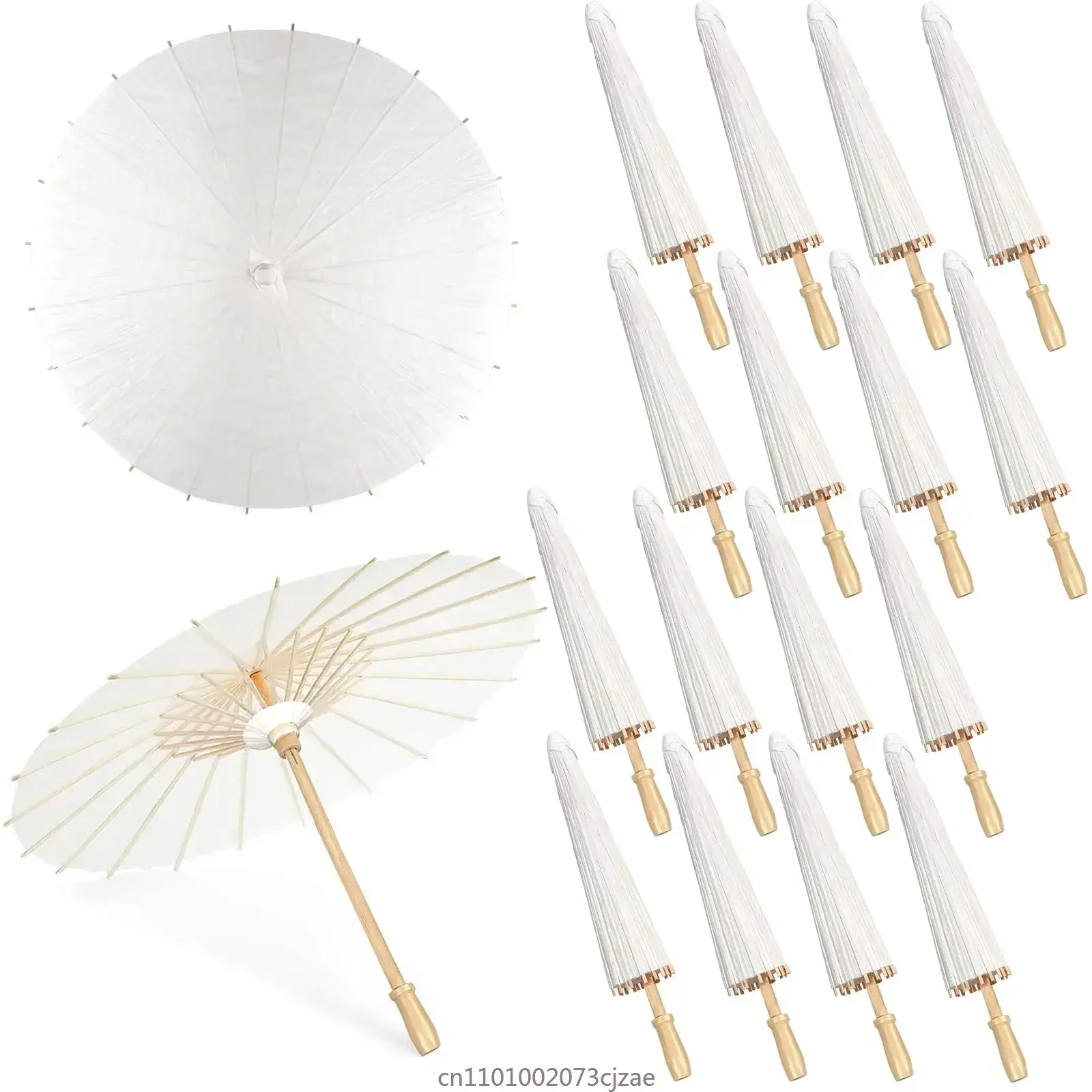 30-50PCS Parasol Umbrellas Wedding Photo Cosplay Prop 80cm Paper  DIY White  Summer Whites Party Beach Decor