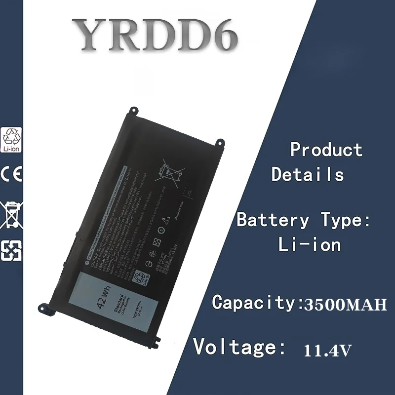 

Аккумулятор для ноутбука Dell — совместимый с моделью 5498, 3400, 5493, 5590, 5593, 5584. YRDD6/P90F. | Аккумулятор 11,4 В 3500 мАч