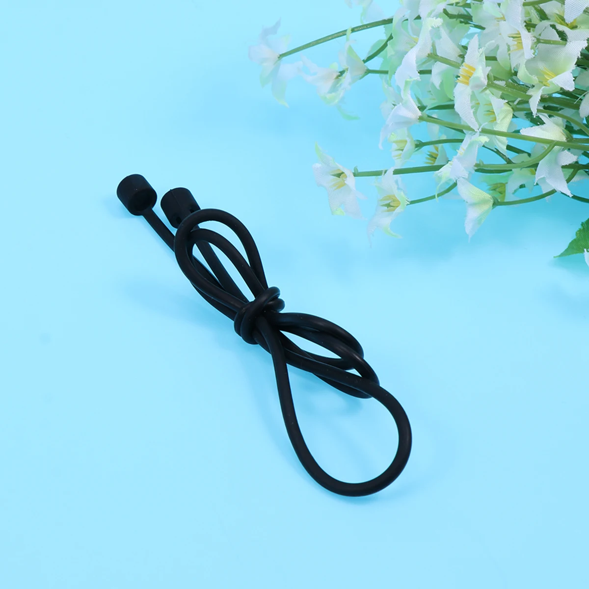 

1pc Silicone Earphone Protective Sleeve Anti-Lost Strap Lightweight Lanyard For Sports Driving Compatible With Airpods Black