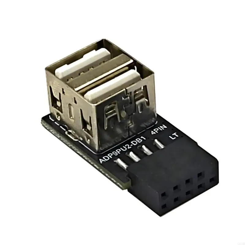 G6DD 9Pin to USB Conversion USB 2.0 9Pin to Female Double Layer Internal Adapter Dongle for Desktop Computer
