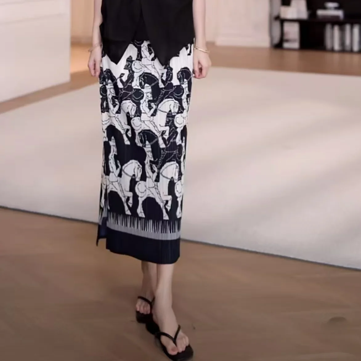 

Летняя длинная юбка А-силуэта YYstudio с высокой талией из хлопково-шерстяной смеси, повседневная, в стиле кэжуал, миди, YY5866