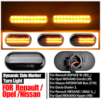 2x Led Dynamic Turn Signal Lights Side Marker For Renault Clio Trafic Kangoo Twigo Dacia Logan Duster Nissan Interstar Primastar